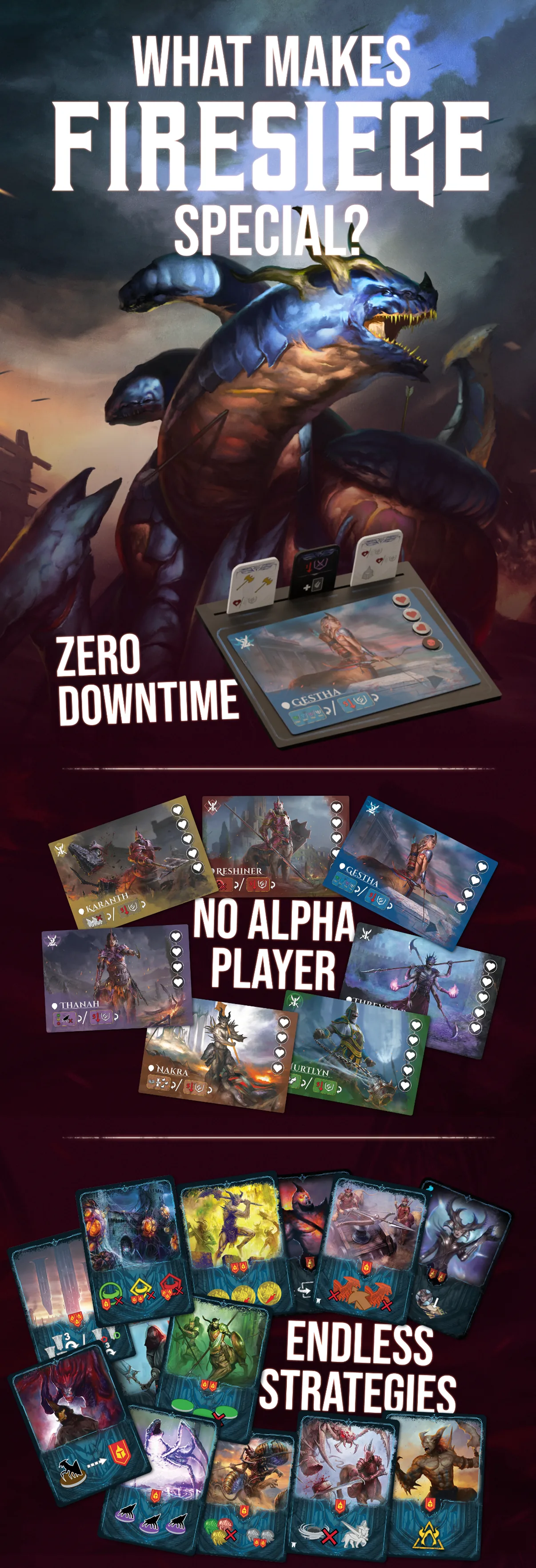 What makes Firesiege special? Zero downtime, no alpha player, endless strategies